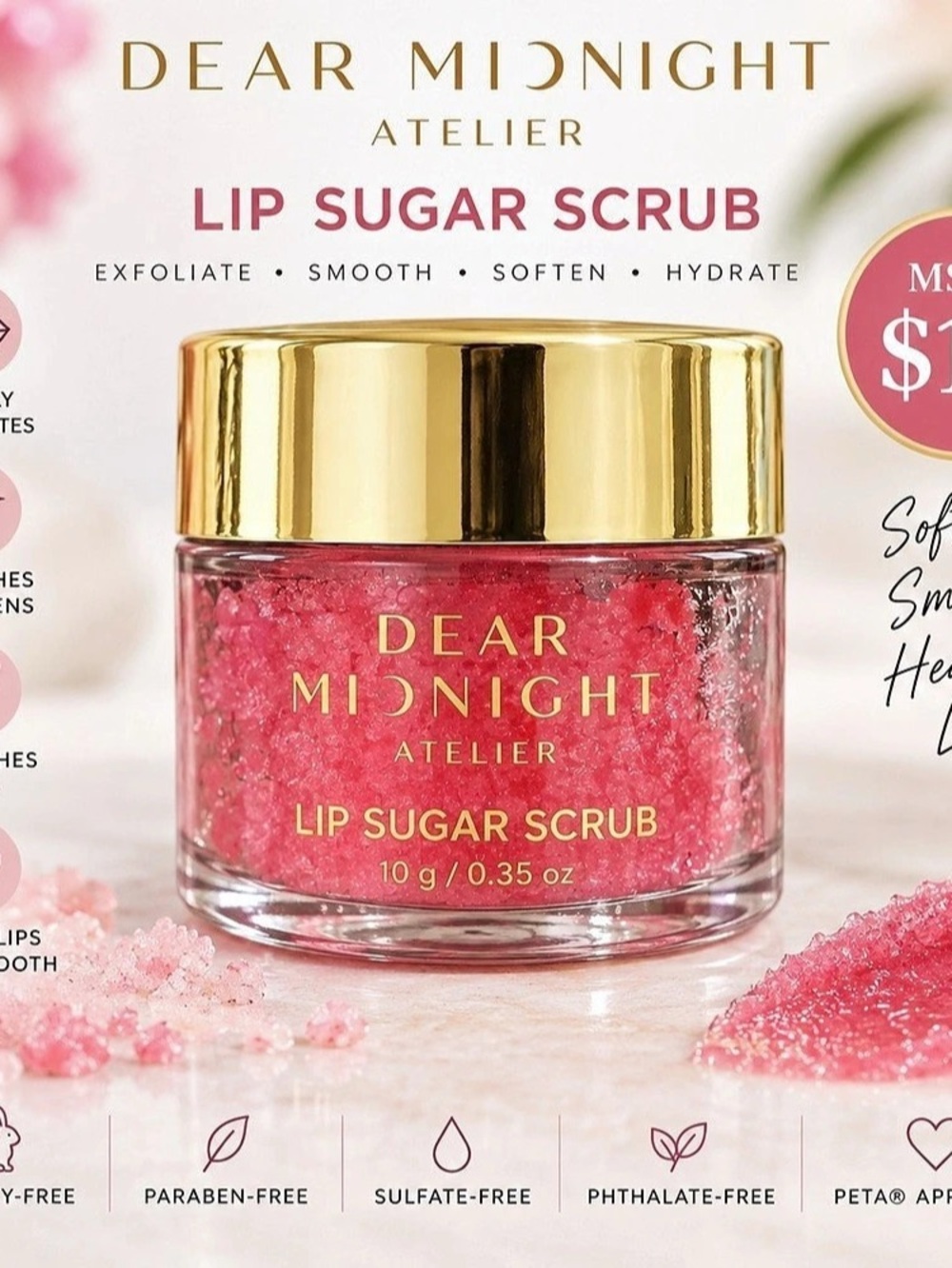 3/30 ✨✨ Dear Midnight Atelier Lip Sugar Scrub Pink